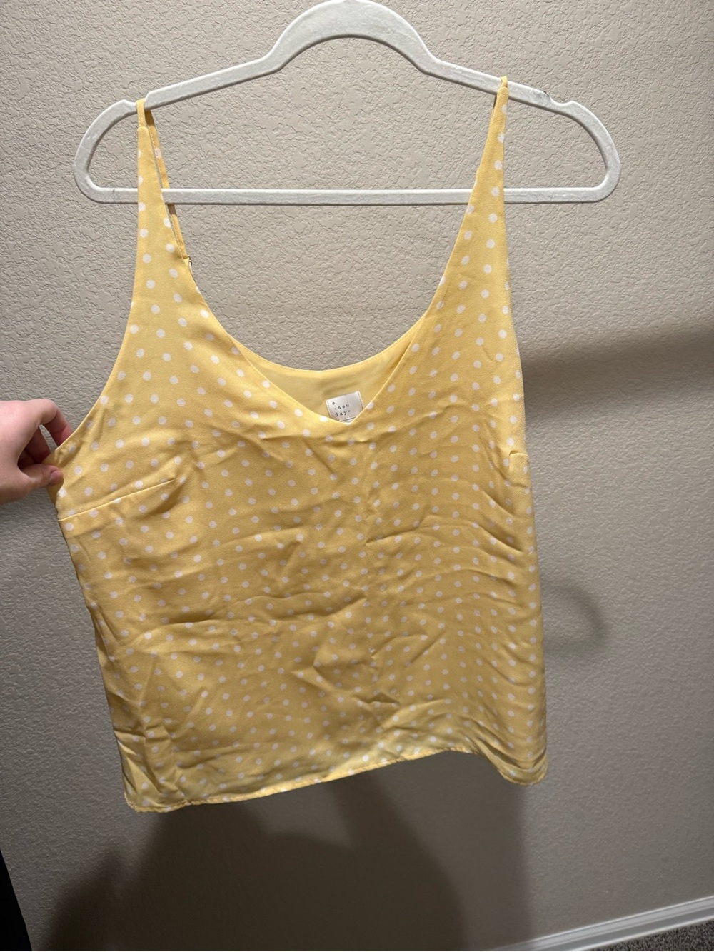 a new day Yellow Polka Dot Camisole Tank